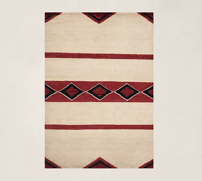 5×8 Ft Red Navajo Wool Kilim Rug Native American Style Southwest Aztec Area Rug