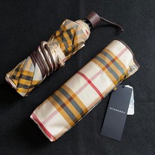 Unused Burberry check pattern folding umbrella