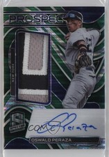 2022 Chronicles Spectra Prospect Jersey Green Prizm Oswald Peraza Auto 02qc