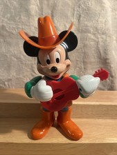 Mickey Mouse Vintage Working Cowboy Strum s Guitar Wind Up Toy 8