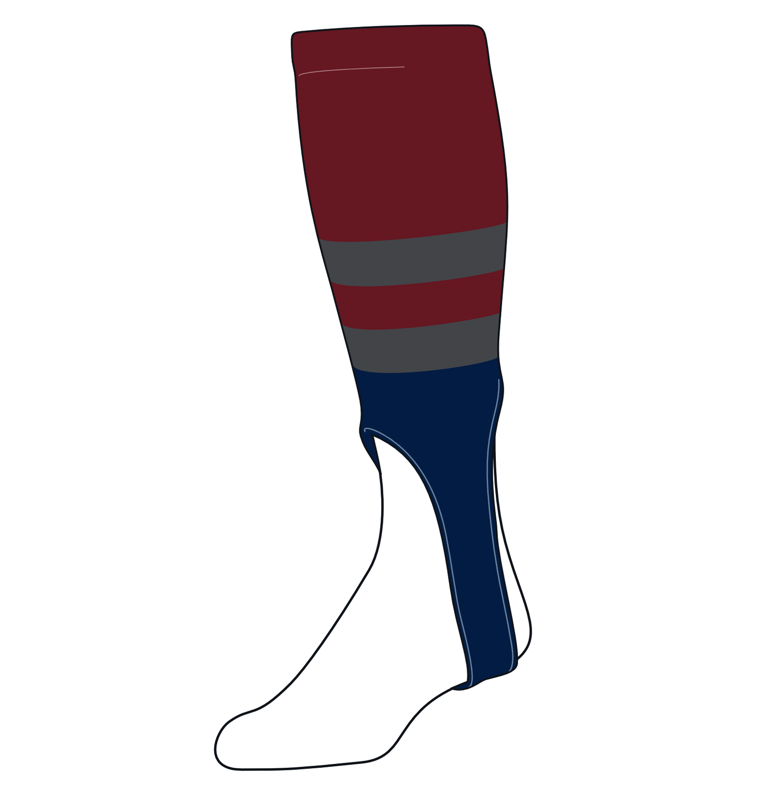 TCK Baseball Stirrups Medium (200E, 7in) Graphite, Red, White