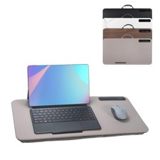 Portable Lap Desk for 16 Laptops - Cushioned with Tablet Slot, Gray, Large