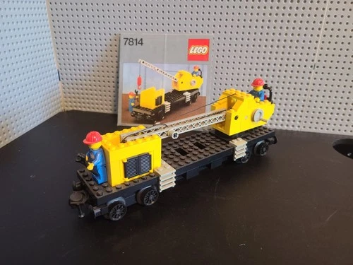 Vintage Lego 7814 Crane Train Wagon Set (With Instructions)