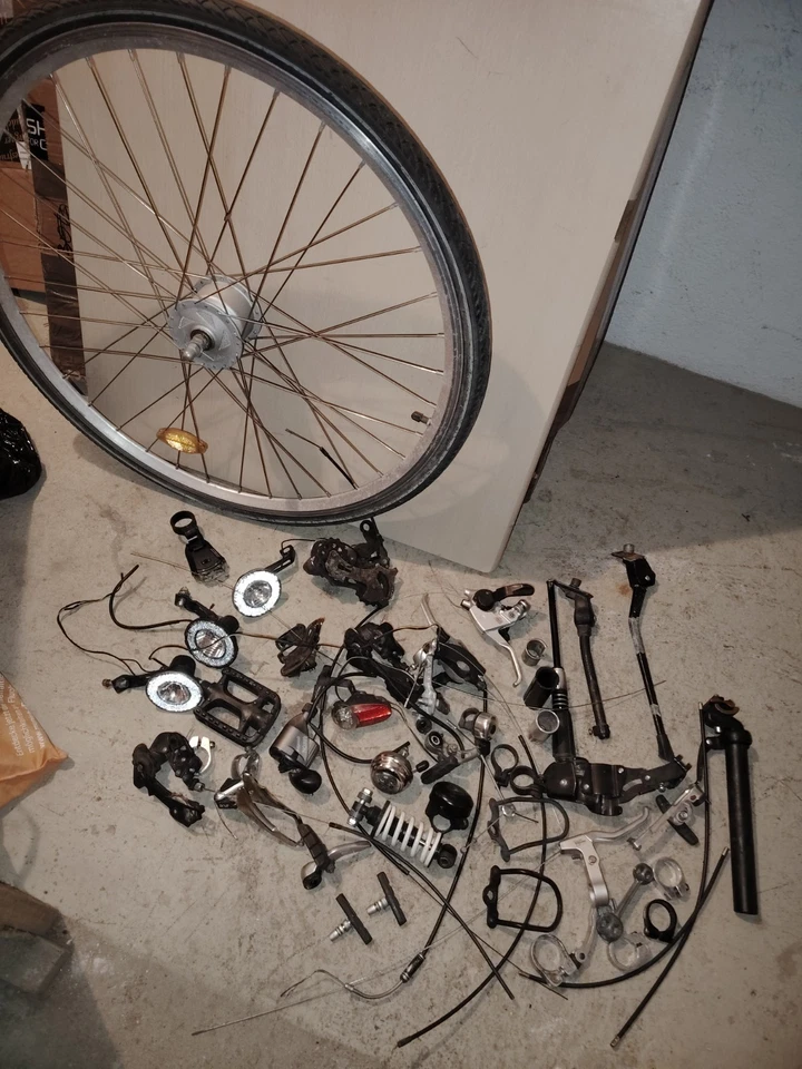 Fahrradteile Vordere rad mit Dynamo Shimano Umwerfer Ständer Lichter Bremsen