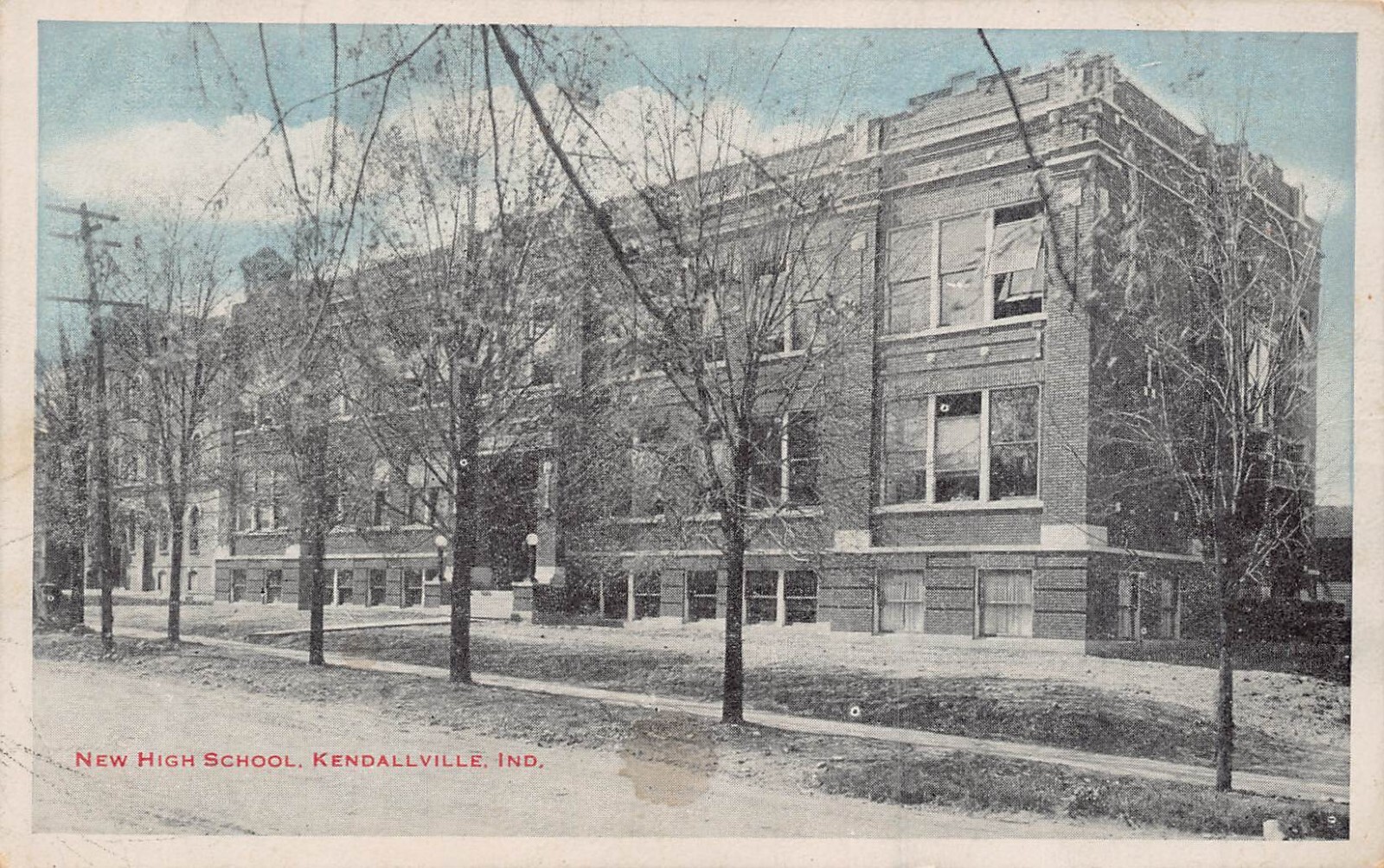 KENDALLVILLE INDIANA~HIGH SCHOOL~1919 AUBURN POSTCARD | eBay