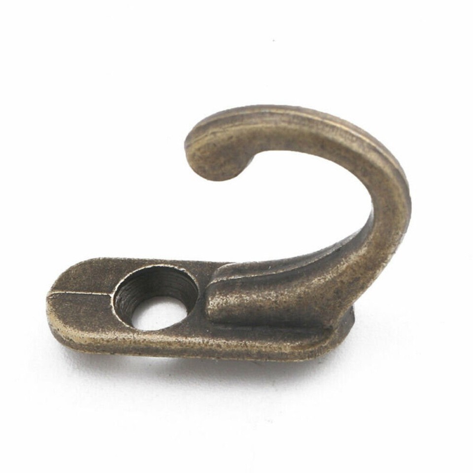 Key Holder Hook Clothes Coat Rack Hanger 10Pcs Antiquestyle Brass