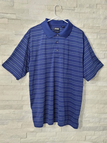 Camisa Colección PING Fibra Seca Dinámica Logo Azul Blanco Rayas Para Hombre Talla XL - Imagen 1 de 7