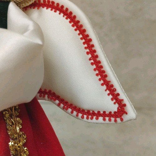 Vintage European Christmas Angel Tree Topper Felt Velvet Floral 11" - Picture 13 of 14