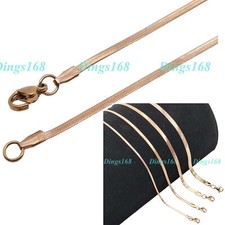 18K Rose Gold Filled HypoAllergenic 2/3mm/4mm/5mm Herringbone Chain Necklace A14