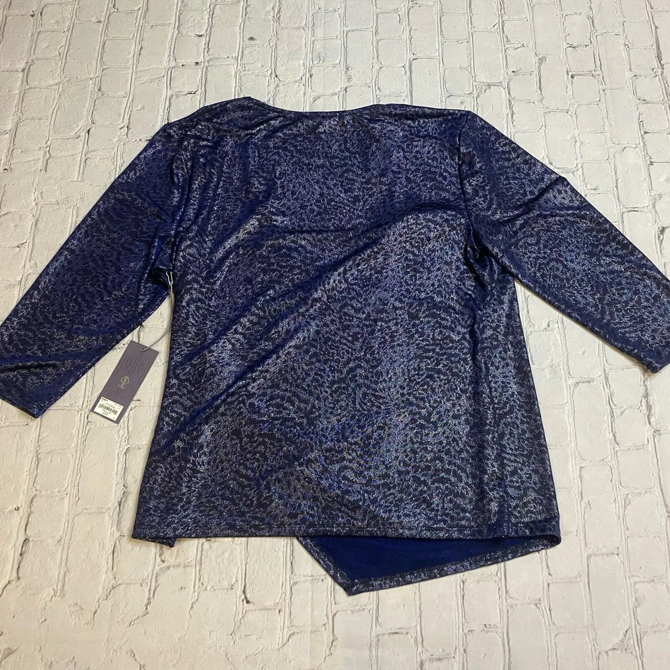 Camisa Jennifer Lopez Mujer XL Blusa Disco Metálico Escote Elegante Sexy Cuello en V Foto 3 de 4