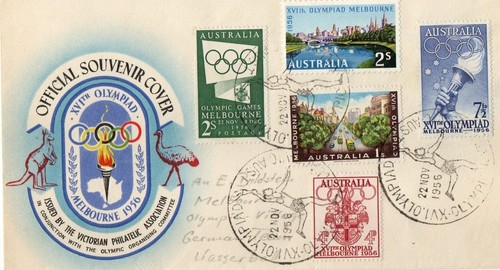 AUSTRALIA OFFICIAL SOUVENIR COVER 1956 OLYMPICS