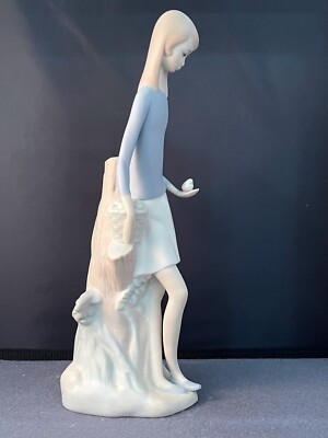 Lladro Nao 'Girl with Bird In Hand' Matte Finish | eBay
