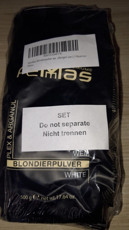 FEMMAS PROFESSIONAL 2 x FemMas Blondierpulver 500g Weiß im Beutel Blondierung mit Arganöl & Plex