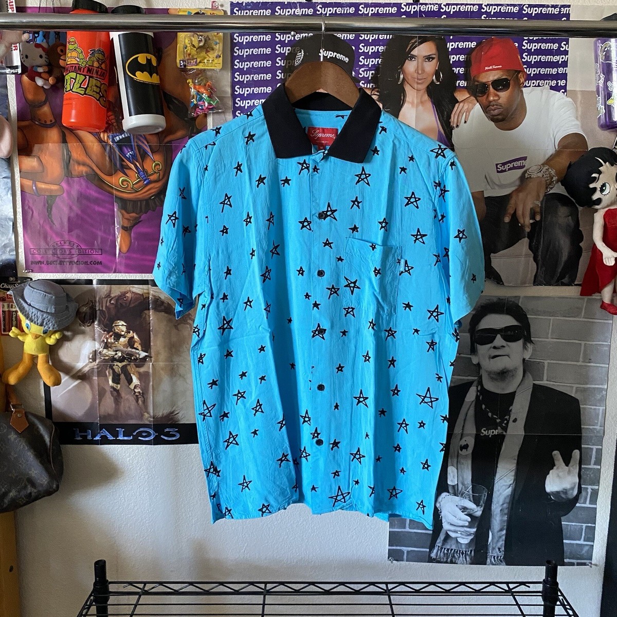 Supreme Daniel Johnston Devil Rayon Shirt Bright Blue 2018 | eBay 