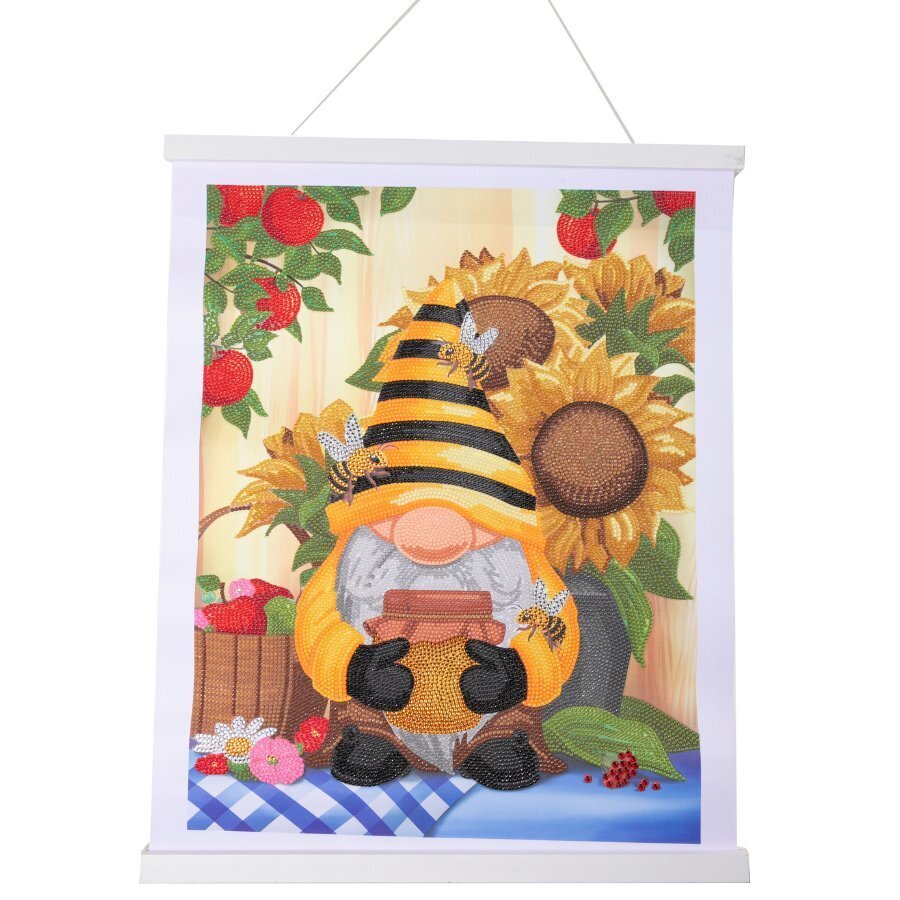 Honey Bee Gnome - Crystal Art 35x45cm Scroll Kit