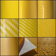 9 Styles of YELLOW Self Adhesive Vinyl Wrap - BUBBLE/AIR FREE - Car Film Sticker