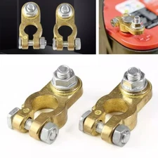 1Pair Brass Battery Terminal Connectors Top Post Battery Terminal M10 Clamp Set