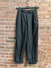 Vintage Polo Ralph Lauren Women  s Pants, Sz 8, Gray Pinstripe Wool Flannel