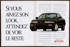 1993 ACURA Vigor Vintage Original 2 pages Print AD - Photo berline noire Canada FR