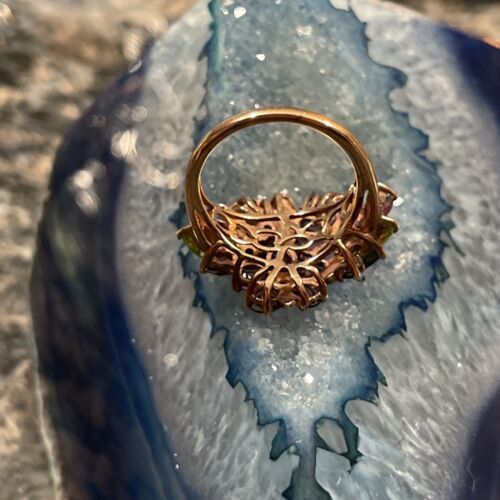 Anello Chuck Clemency STS NYCII argento sterling 925 multi gemma bouquet floreale taglia 8 - Foto 16 di 16