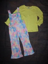 NEW Boutique Tie Dye Overalls Romper Jumpsuit Girls Outfit Set