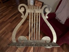 Antique Solid Brass Lyre Music Stand Musical Unique Rare in Good Condition