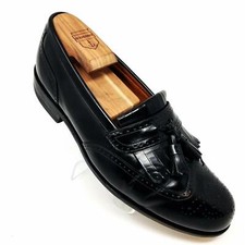 Bostonian Evanston Black Leather Brogue Wingtip Kiltie Tassels Shoes Mens 8.5 M
