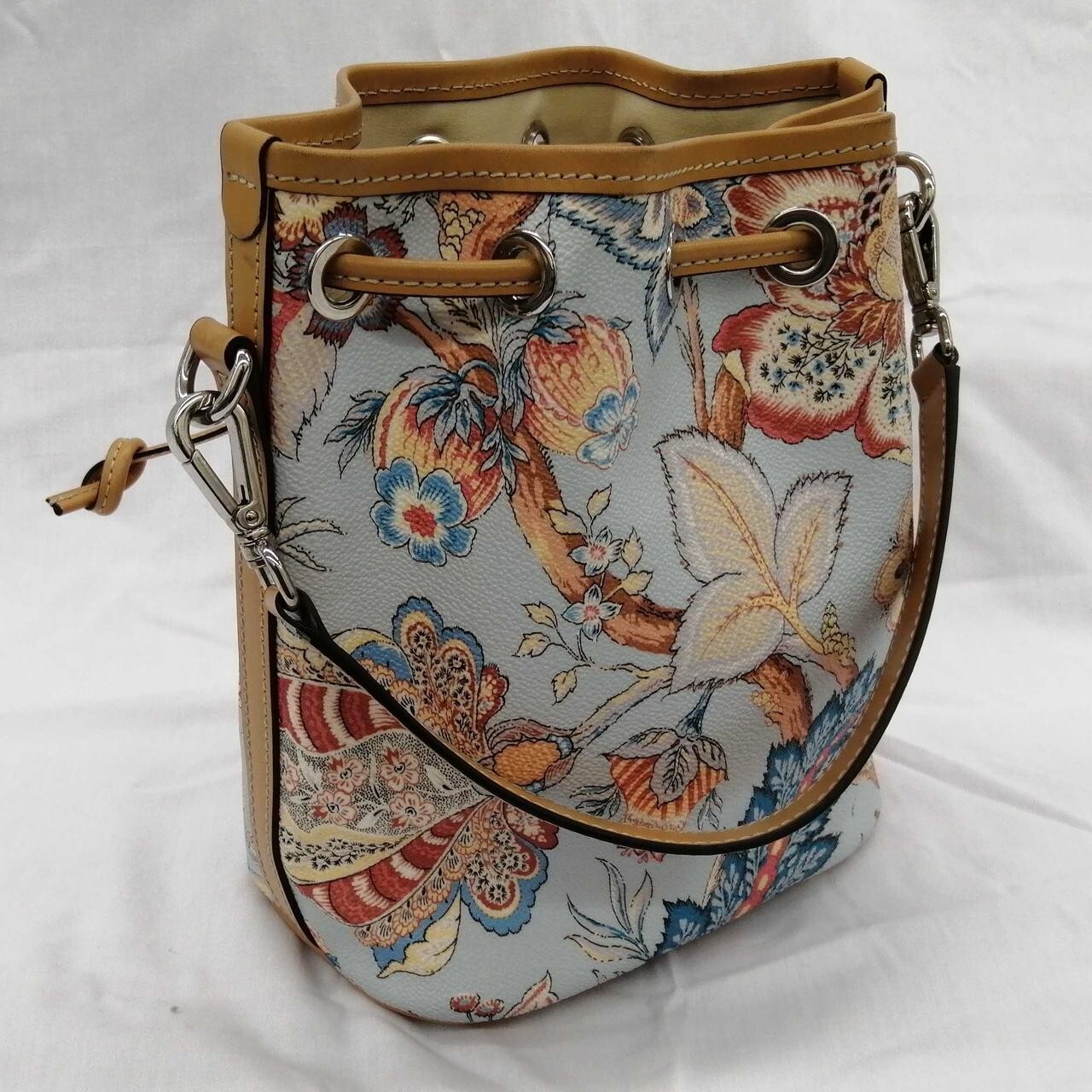 ETRO Blue Multi-Pattern Drawstring Shoulder Bag G… - image 3