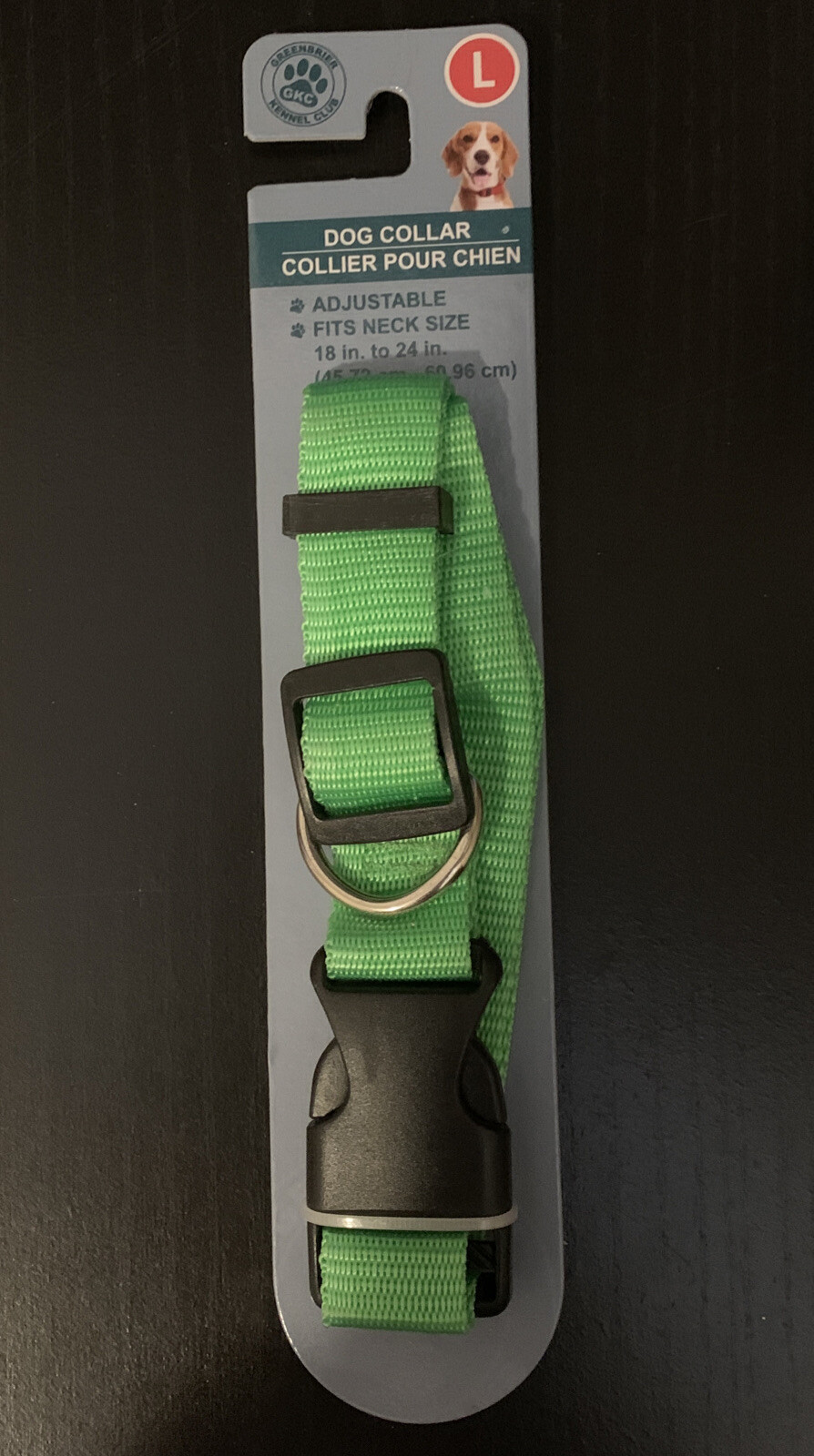Greenbrier Kennel Club 1" Adjustable Dog Collar Neon Green LG 18