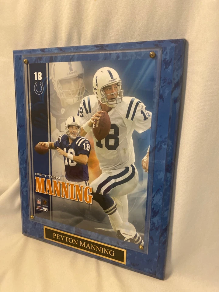 Archivo de fotos de jugadores de la NFL 8x10 Peyton Manning Indianapolis Colts en placa azul Foto 3 de 4