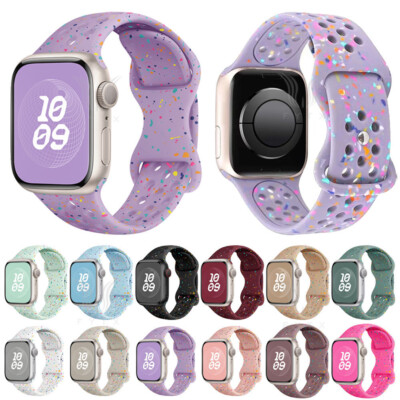 Für Apple Watch Serie 10 9 8 7 SE 6 5 Ultra Beliebte Farbe Silikon Sport Armband