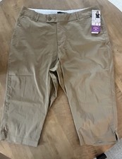 NEW Riders by Lee Women's 18W M Capri Dark Khaki Pants NWT stretch slims
