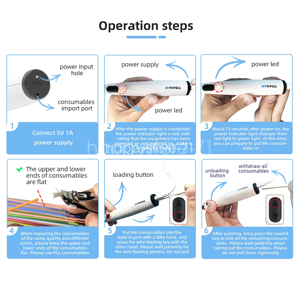 3D Printing Pen 20 Color 100m PCL Filaments DIY Crafting Doodle Drawing - image 4 of 4