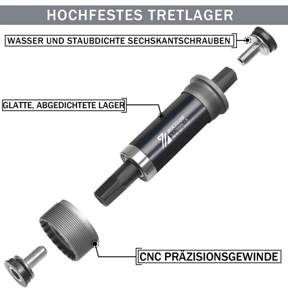BUCKLOS BB68 Kurbel Tretlager 110.5-127mm MTB Fahrrad Dichtes Lager Threaded ISO - Bild 4 von 4