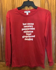 SUB_URBAN RIOT Girls Long Sleeve Red Christmas Shirt Size XL