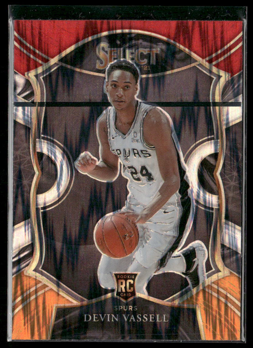 2020-21 Panini Select Devin Vassell #71 Red White Orange Flash RC Spurs