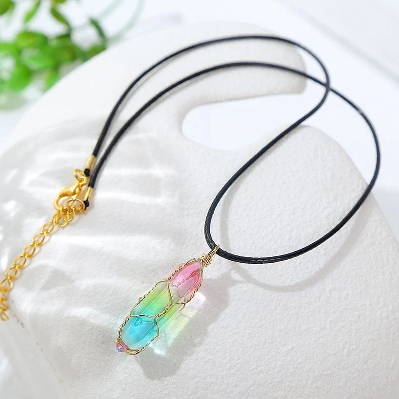 Crystal rainbow shop necklace