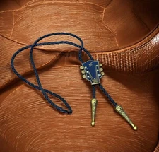 Bolo Tie Mens Wedding Necklace PU Leather Rope Western Cowboy Style