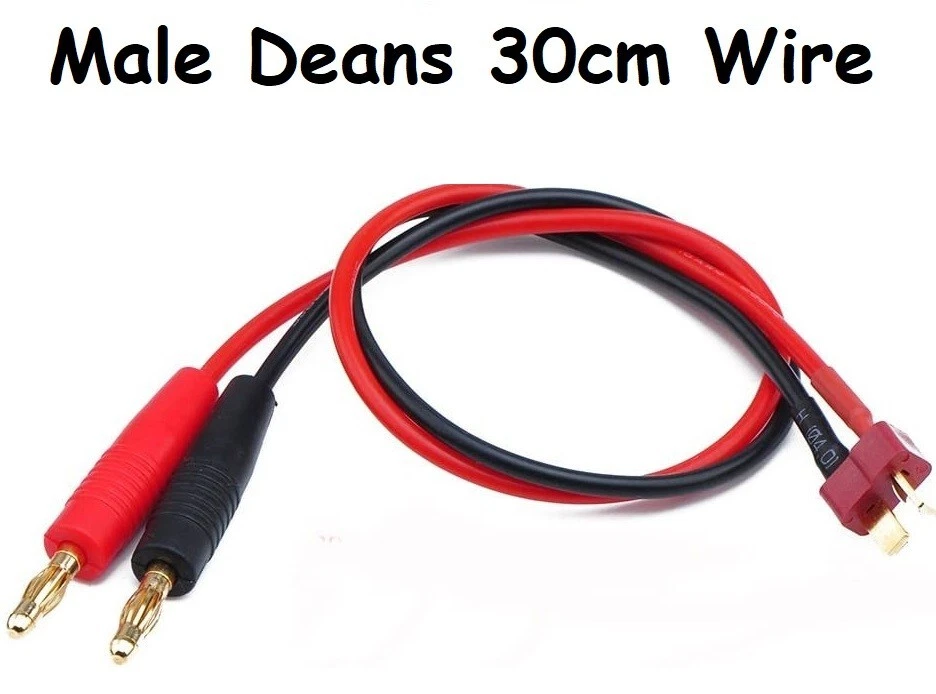 4mm Bullet to Deans Male 10cm-30cm Male Banana Connectors Charge Lead Ebike UK - Image 2 of 4