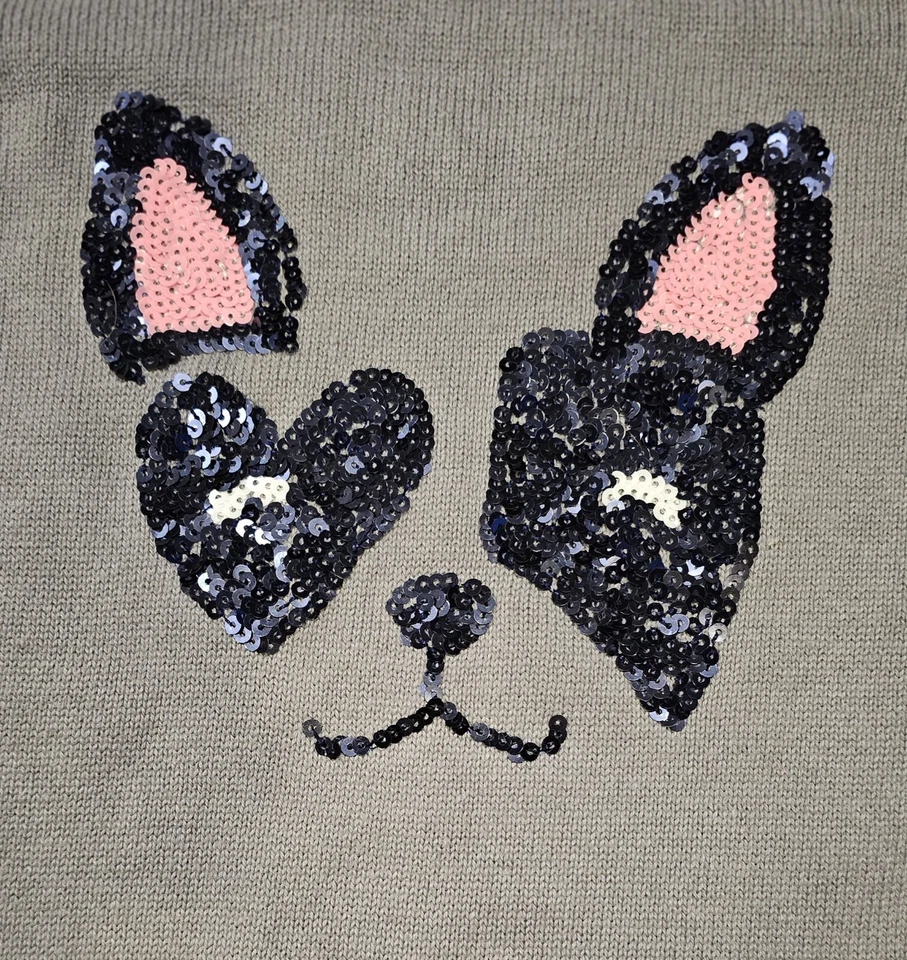 Vestido Suéter Gymboree Hola Amarillo Niñas Talla 5/6 Lentejuelas Cara de Perro ¡EXCELENTE ESTADO USADO! Foto 2 de 4