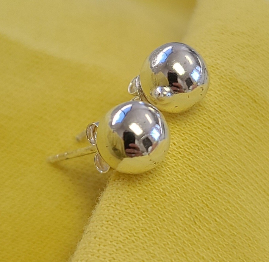 Sterling 925 Solid Silver Ball Stud Earrings 7mm … - image 4