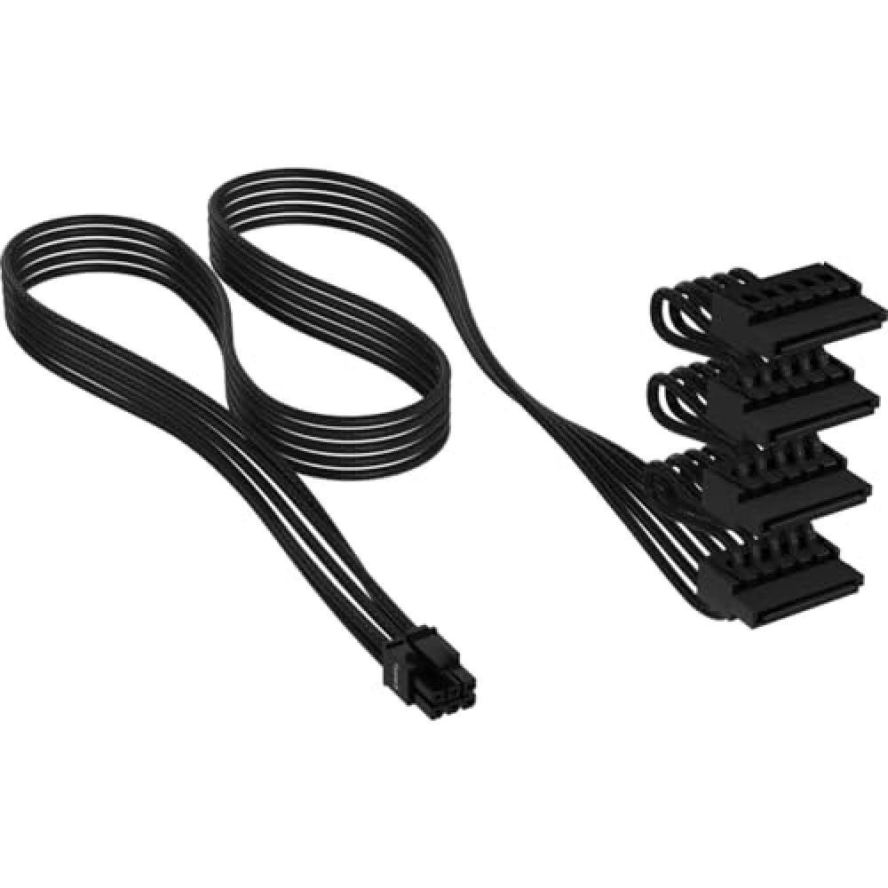Corsair Cavo PSU SATA di tipo 5 (4 connettori) con guaina singola, colore nero -