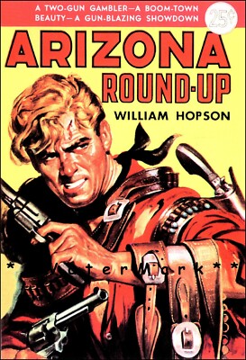 Arizona Round-Up Western Pulp Book Cover Poster Print Vintage Retro Style