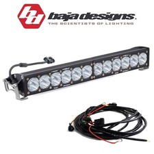 Baja Designs 20" OnX6+ Clear Racer Spot Light Bar With Toggle Wiring Harness