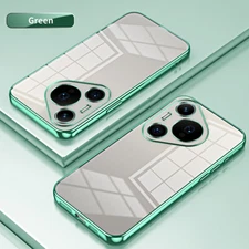 For Huawei Pura 70 Pro Plating Bumper Clear Soft TPU Case Screen Protector
