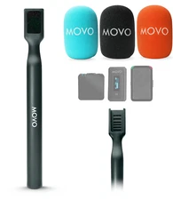 Movo WMX-HM Wireless Interview Microphone Adapter for Rode GO, DJI Mic and more