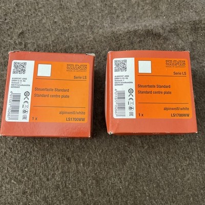2x Jung LS1700WW LB-Management Taster 1-fach Duroplast Serie LS alpinweiß