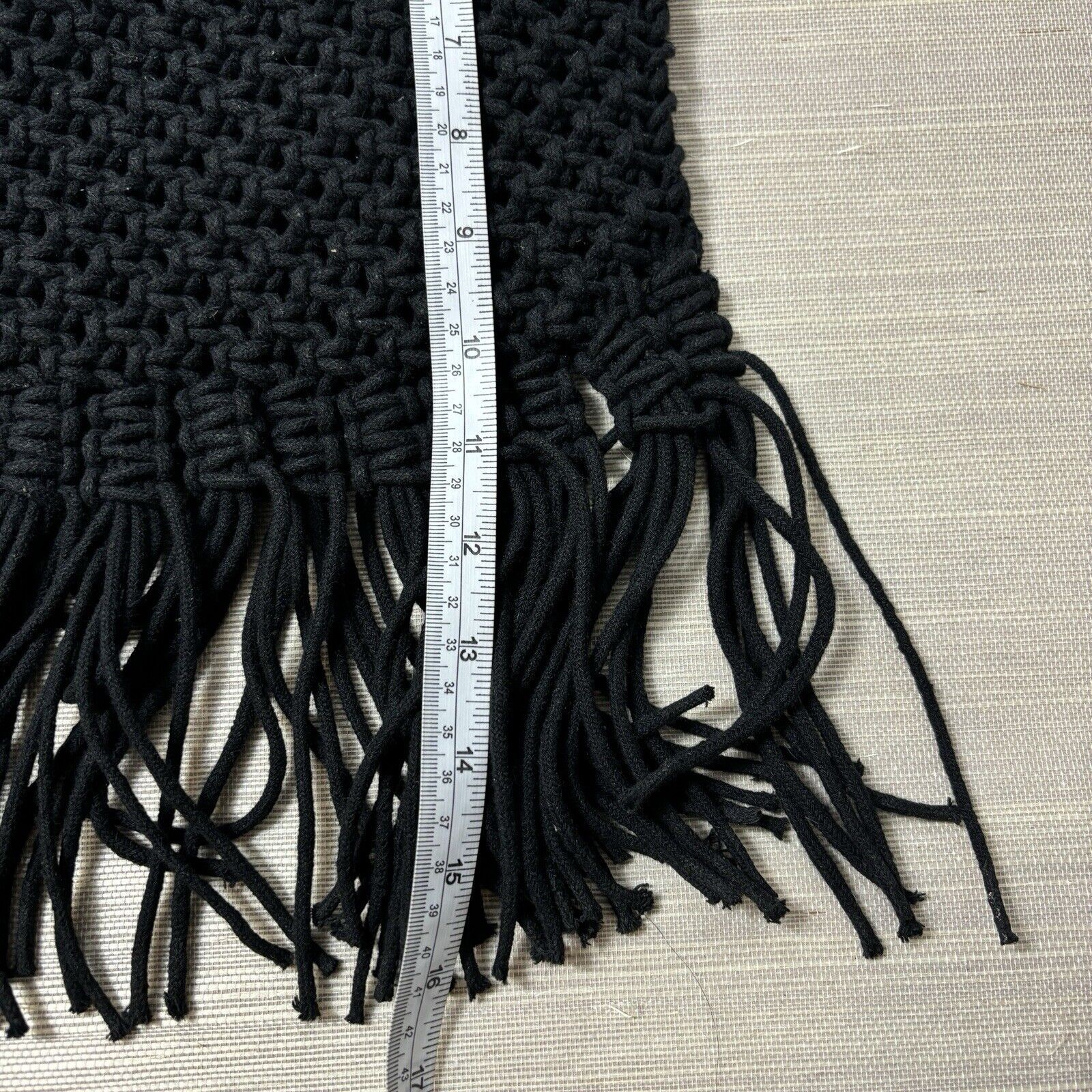 Danielle Nicole Macrame Crochet Boho Black Bag w/… - image 11