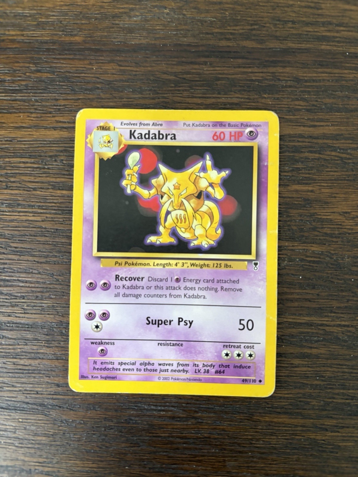Vintage Pokemon Kadabra Legendary Collection 49/110 Psychic HP