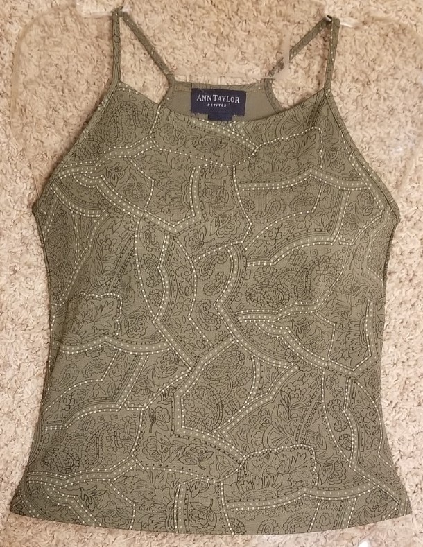ANN TAYLOR PETITES Women's green sleeveless top size XSP 100% Rayon